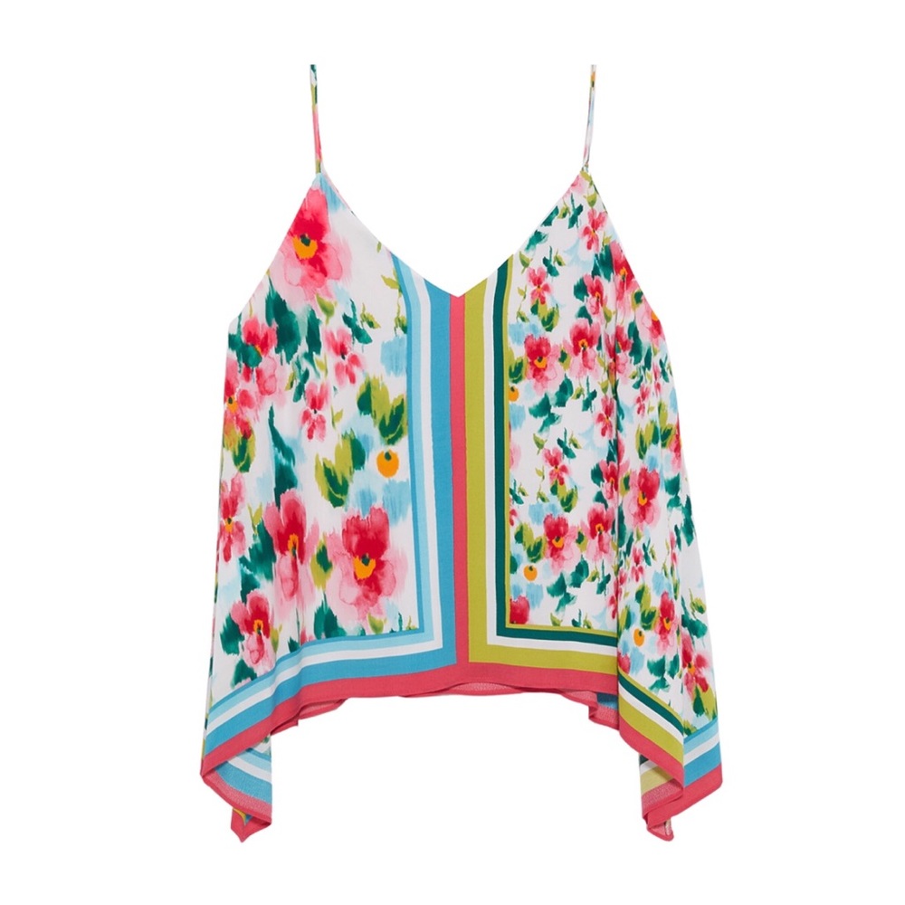 Zara NWT Printed Floral Flowy and Loose Tank in size XS